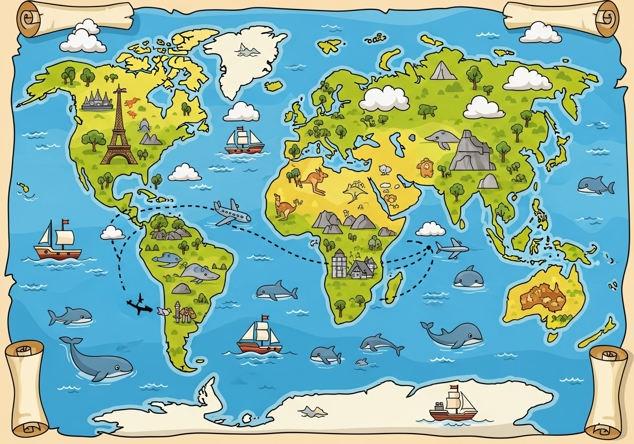 Carte du monde stylisée